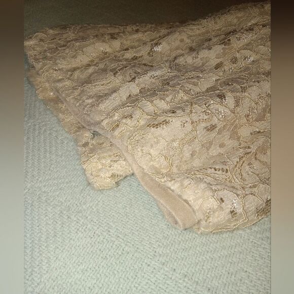 Aspeed Design Lace and Jewel / Rhinestone Champagne Formal Dress - Picture 15 of 16